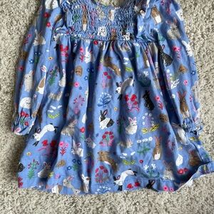 Baby Boden Blue Bunny Print Dress